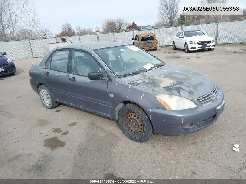 2006 Mitsubishi Lancer Es/Se VIN: JA3AJ26E06U055368 Lot: 41719674