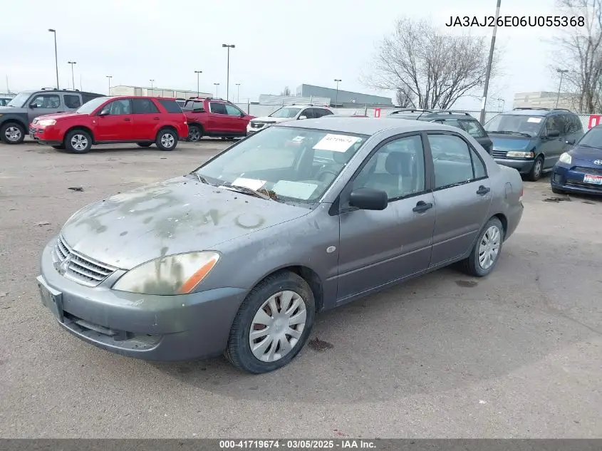 2006 Mitsubishi Lancer Es/Se VIN: JA3AJ26E06U055368 Lot: 41719674