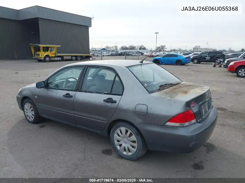 2006 Mitsubishi Lancer Es/Se VIN: JA3AJ26E06U055368 Lot: 41719674