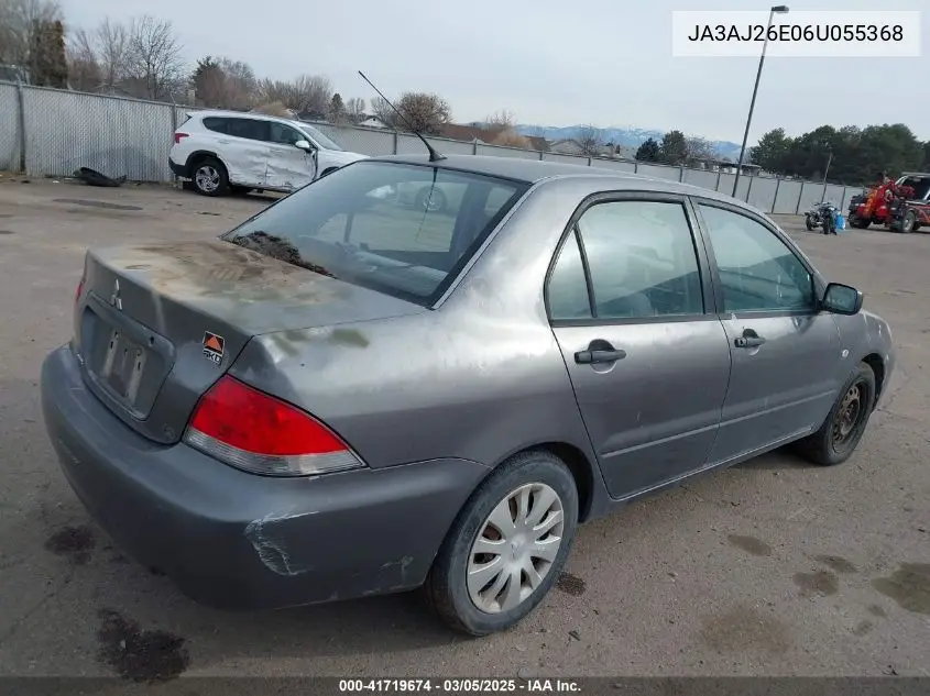 2006 Mitsubishi Lancer Es/Se VIN: JA3AJ26E06U055368 Lot: 41719674