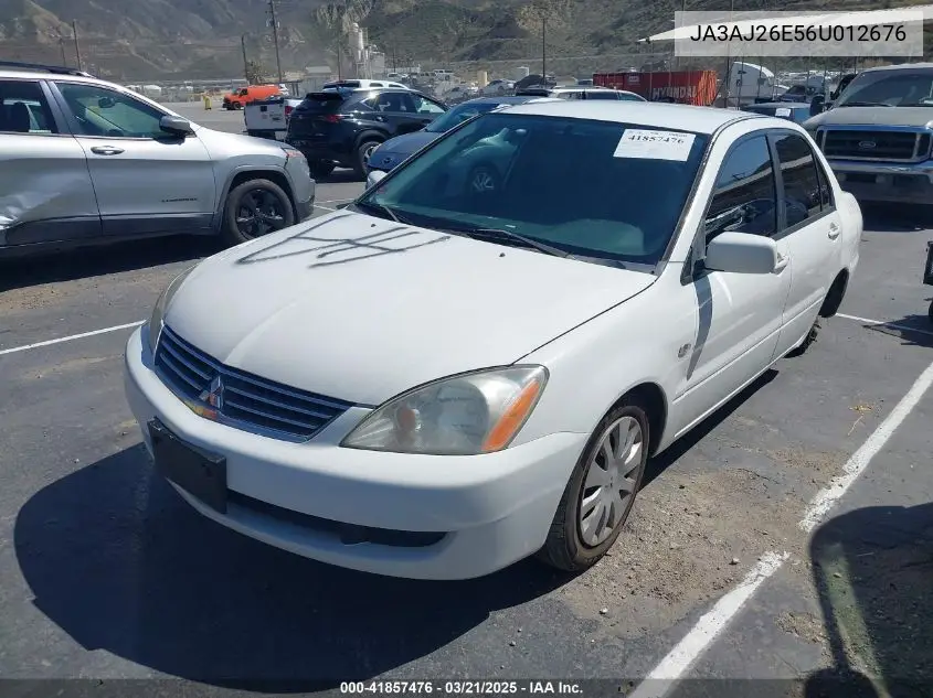 2006 Mitsubishi Lancer Es/Se VIN: JA3AJ26E56U012676 Lot: 41857476