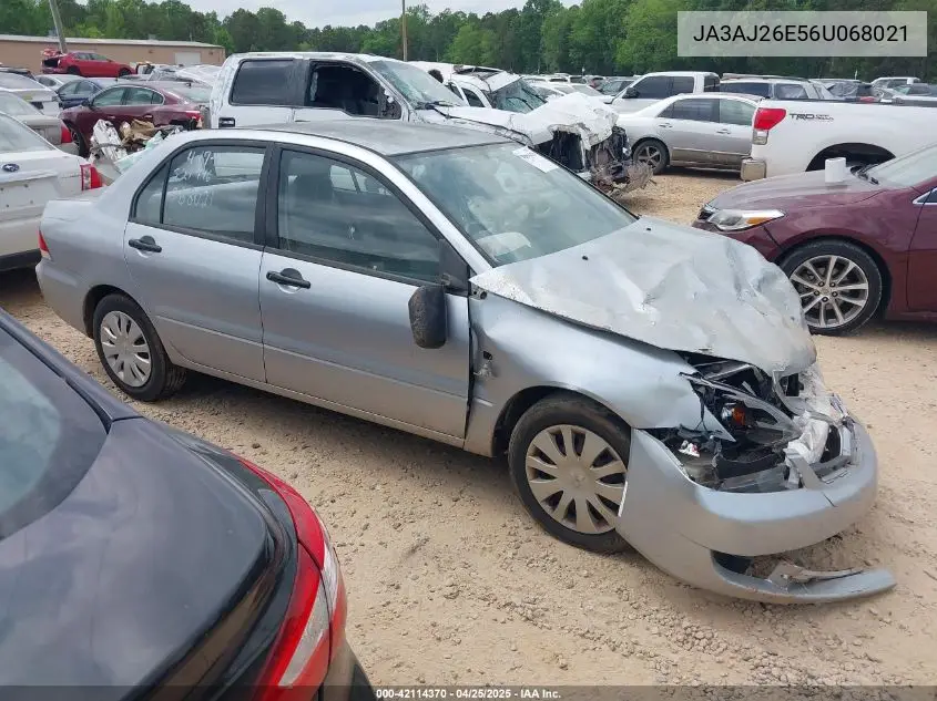 2006 Mitsubishi Lancer Es/Se VIN: JA3AJ26E56U068021 Lot: 42114370