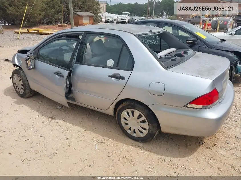 2006 Mitsubishi Lancer Es/Se VIN: JA3AJ26E56U068021 Lot: 42114370