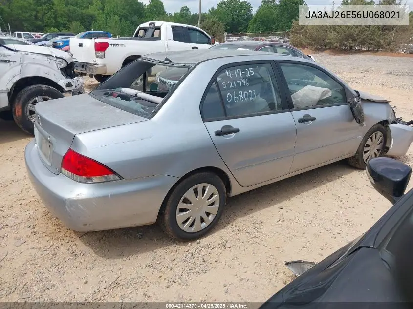 2006 Mitsubishi Lancer Es/Se VIN: JA3AJ26E56U068021 Lot: 42114370