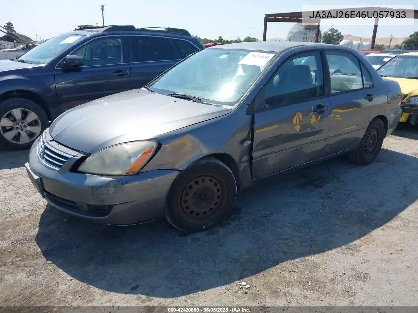 2006 Mitsubishi Lancer Es/Se VIN: JA3AJ26E46U057933 Lot: 42420880
