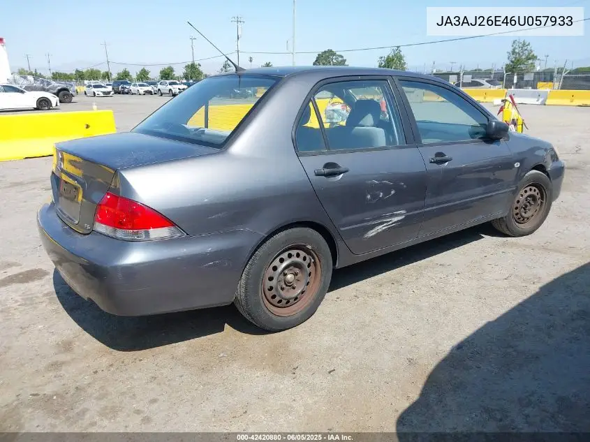 2006 Mitsubishi Lancer Es/Se VIN: JA3AJ26E46U057933 Lot: 42420880