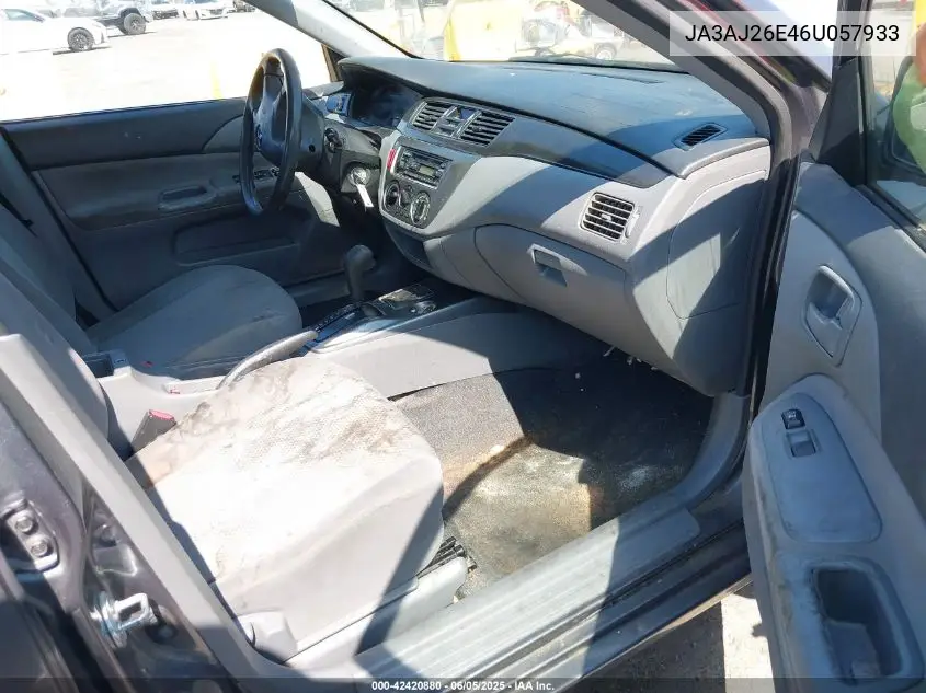 2006 Mitsubishi Lancer Es/Se VIN: JA3AJ26E46U057933 Lot: 42420880