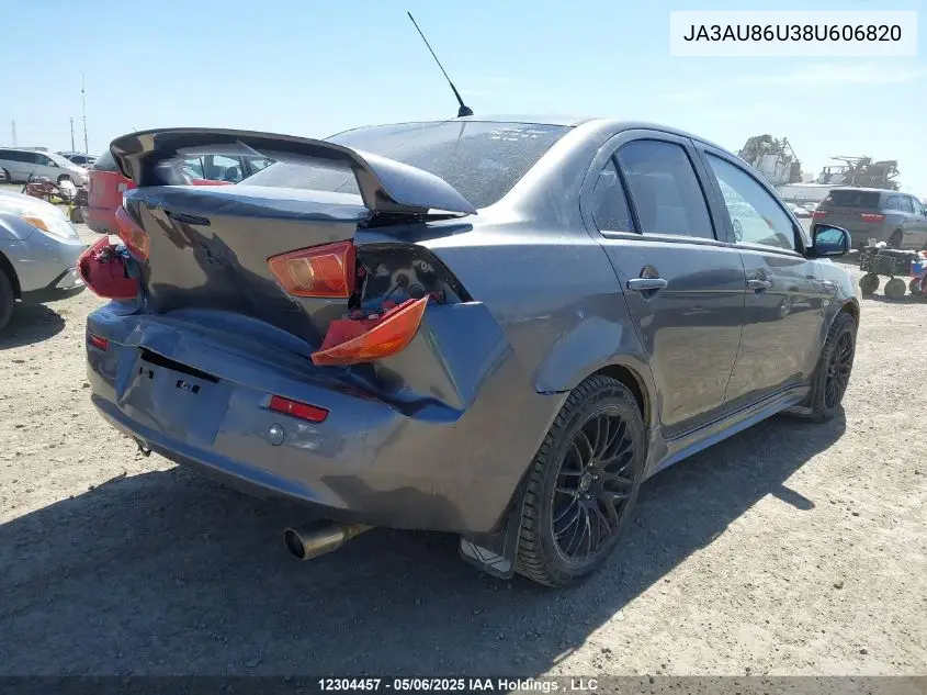 2008 Mitsubishi Lancer Gts VIN: JA3AU86U38U606820 Lot: 12304457