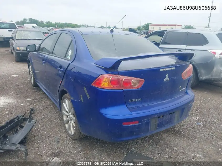 2008 Mitsubishi Lancer Gts VIN: JA3AU86U98U606658 Lot: 12337579
