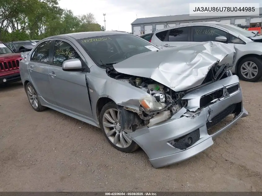 2008 Mitsubishi Lancer Gts VIN: JA3AU86U78U044985 Lot: 42226354