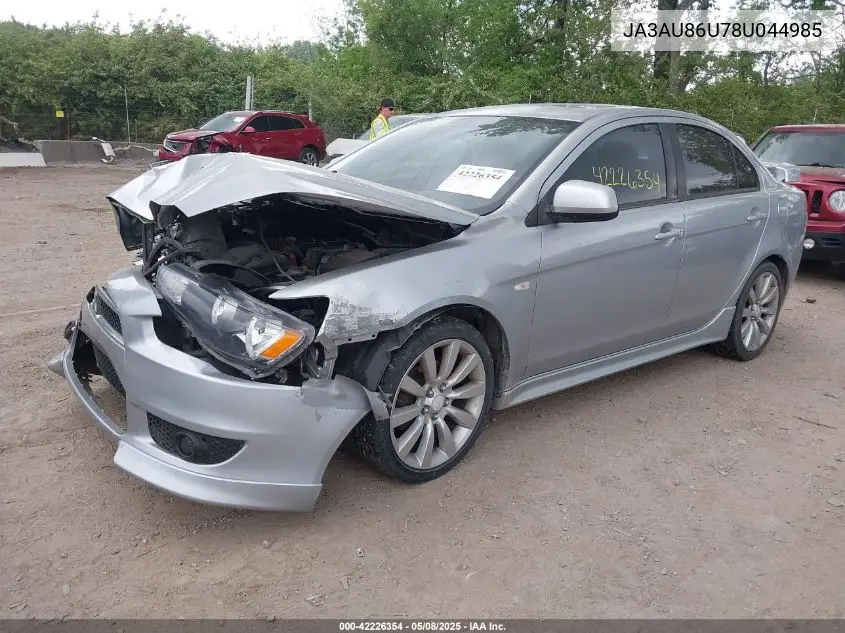 2008 Mitsubishi Lancer Gts VIN: JA3AU86U78U044985 Lot: 42226354