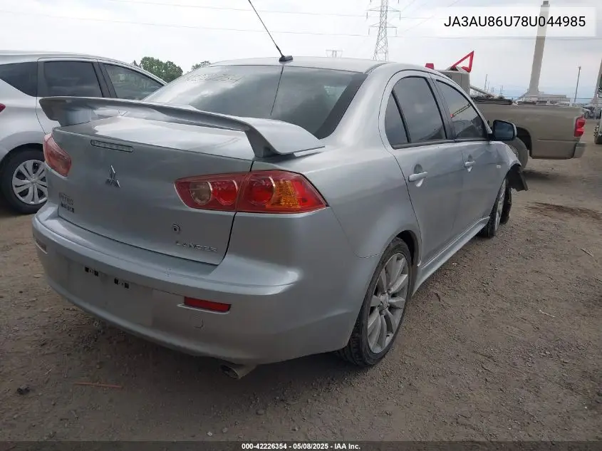 2008 Mitsubishi Lancer Gts VIN: JA3AU86U78U044985 Lot: 42226354
