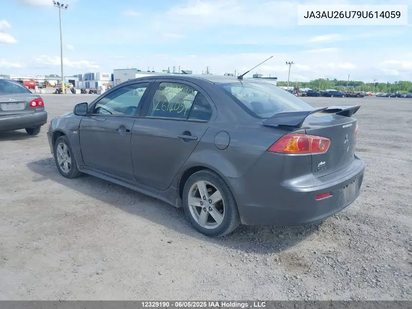 2009 Mitsubishi Lancer VIN: JA3AU26U79U614059 Lot: 12329190