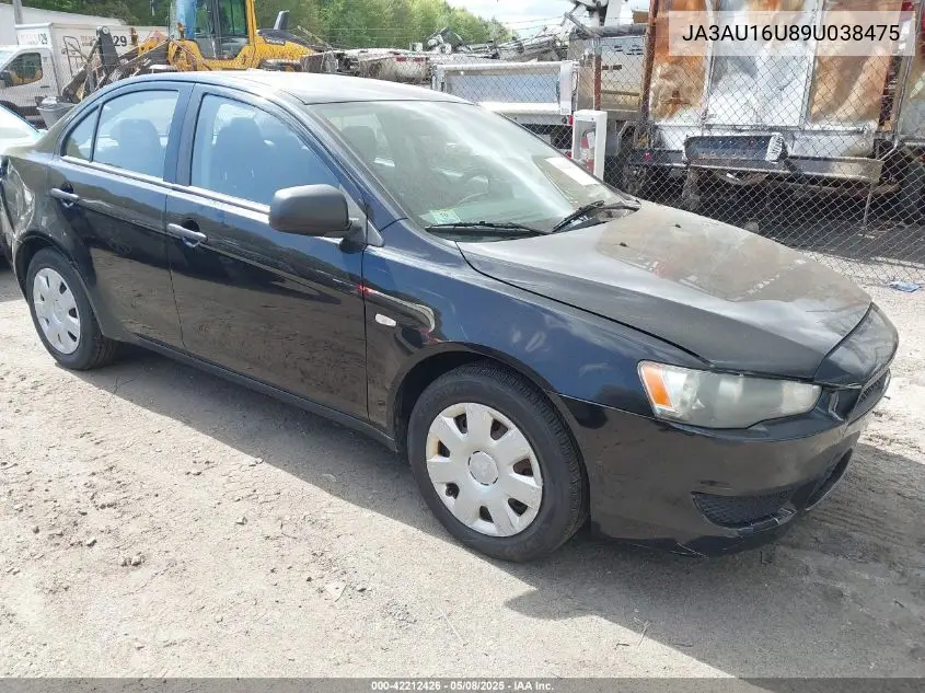 2009 Mitsubishi Lancer De VIN: JA3AU16U89U038475 Lot: 42212426