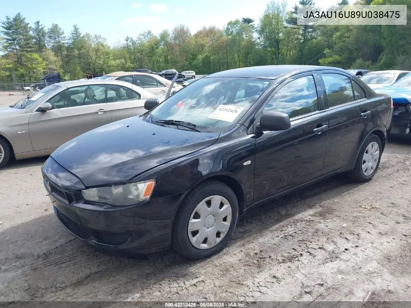 2009 Mitsubishi Lancer De VIN: JA3AU16U89U038475 Lot: 42212426