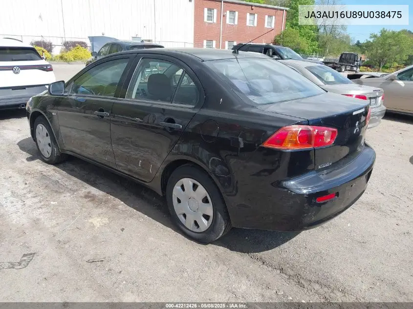 2009 Mitsubishi Lancer De VIN: JA3AU16U89U038475 Lot: 42212426
