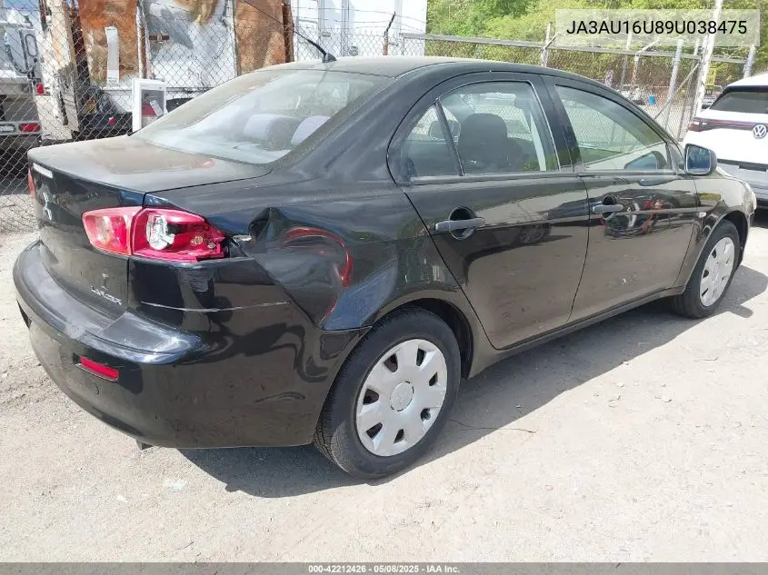 2009 Mitsubishi Lancer De VIN: JA3AU16U89U038475 Lot: 42212426