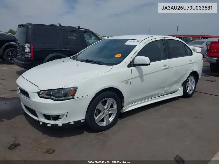 2009 Mitsubishi Lancer Es/Es-Sport VIN: JA3AU26U79U033581 Lot: 42248345