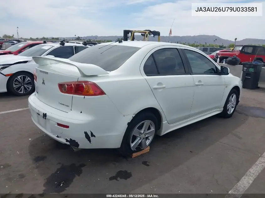 2009 Mitsubishi Lancer Es/Es-Sport VIN: JA3AU26U79U033581 Lot: 42248345