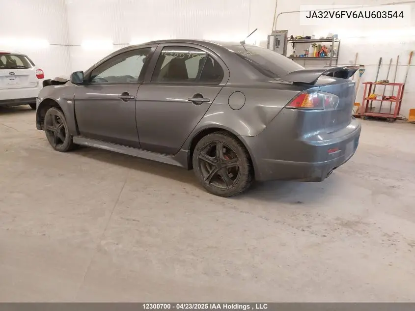 2010 Mitsubishi Lancer Ralliart VIN: JA32V6FV6AU603544 Lot: 12300700