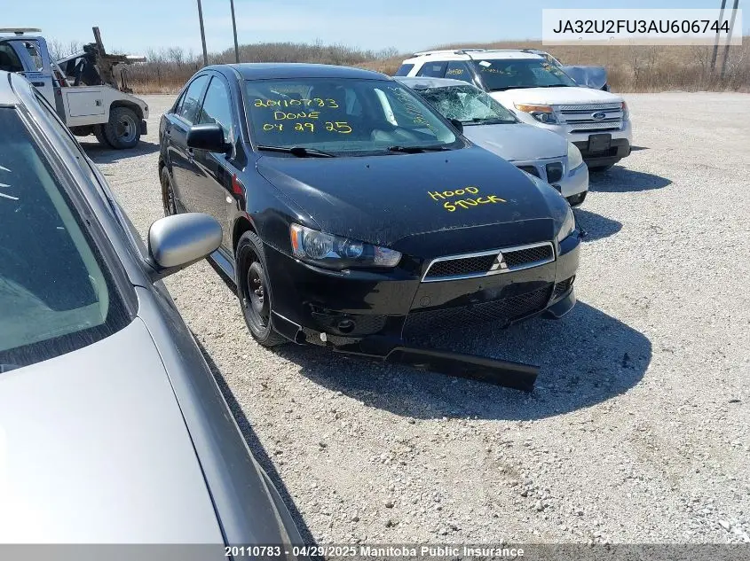 2010 Mitsubishi Lancer Se VIN: JA32U2FU3AU606744 Lot: 20110783