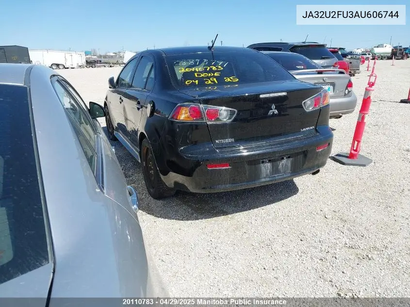 2010 Mitsubishi Lancer Se VIN: JA32U2FU3AU606744 Lot: 20110783