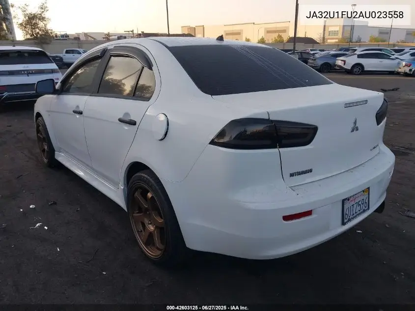 2010 Mitsubishi Lancer De VIN: JA32U1FU2AU023558 Lot: 42603125