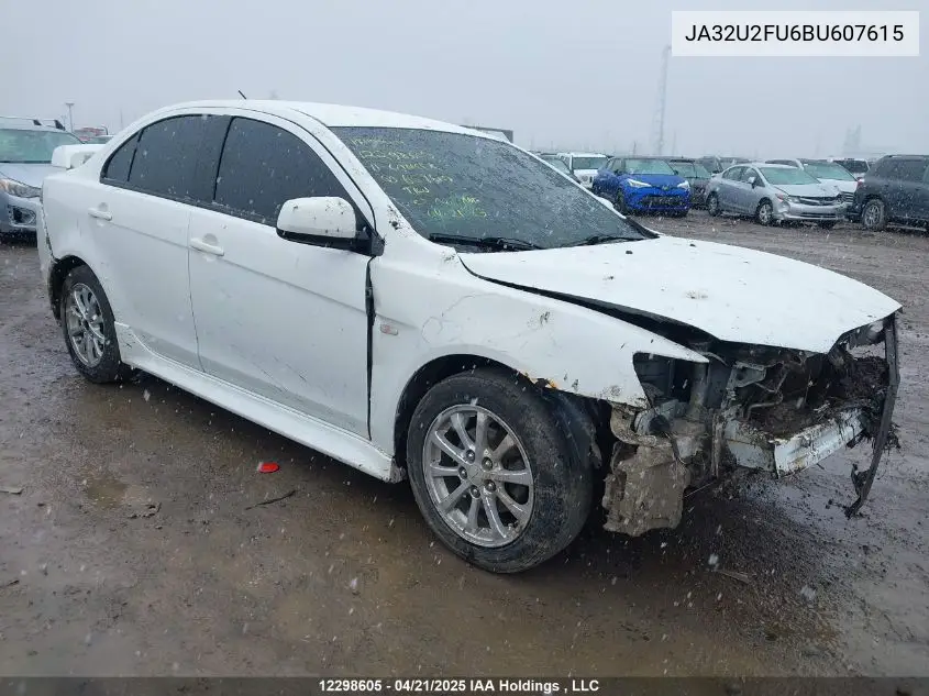 2011 Mitsubishi Lancer Es/Es Sport VIN: JA32U2FU6BU607615 Lot: 12298605