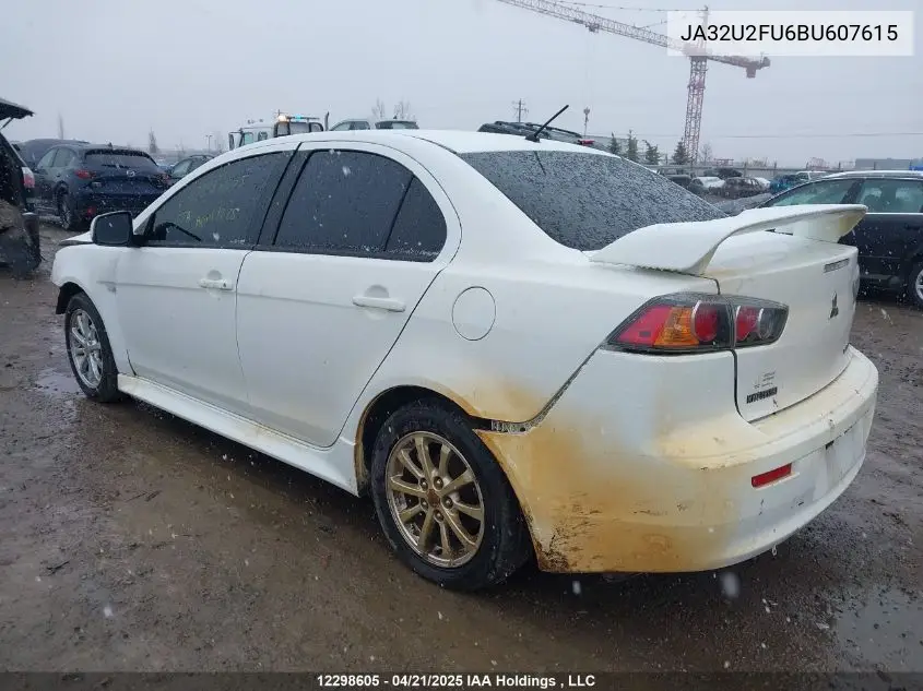 2011 Mitsubishi Lancer Es/Es Sport VIN: JA32U2FU6BU607615 Lot: 12298605