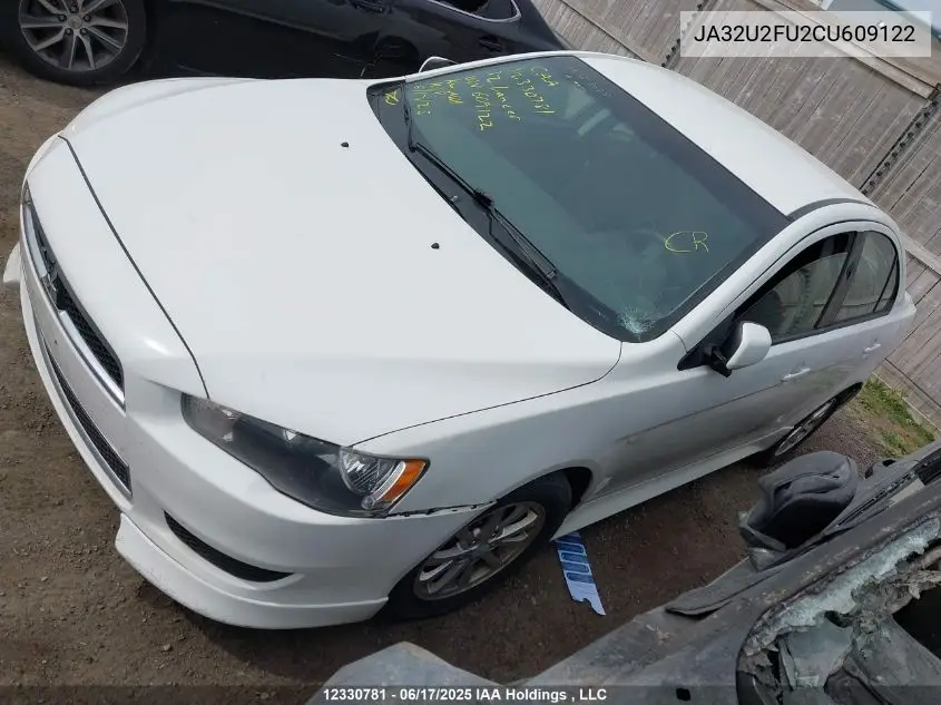 2012 Mitsubishi Lancer Es/Es Sport VIN: JA32U2FU2CU609122 Lot: 12330781