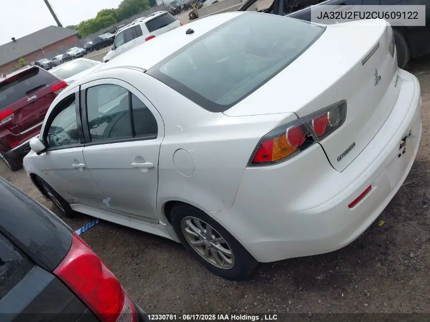 2012 Mitsubishi Lancer Es/Es Sport VIN: JA32U2FU2CU609122 Lot: 12330781