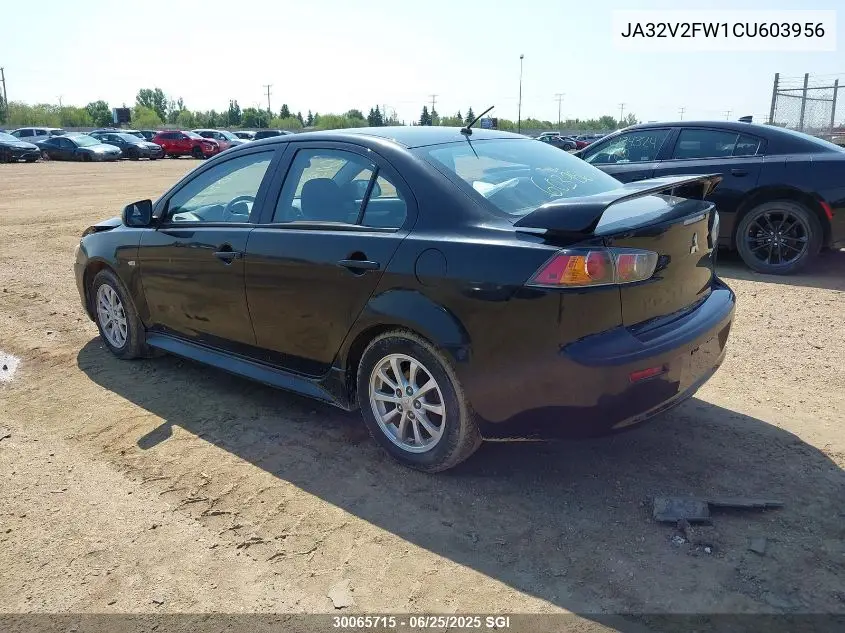 2012 Mitsubishi Lancer Se VIN: JA32V2FW1CU603956 Lot: 30065715