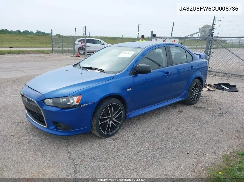2012 Mitsubishi Lancer Gt VIN: JA32U8FW6CU008736 Lot: 42379676