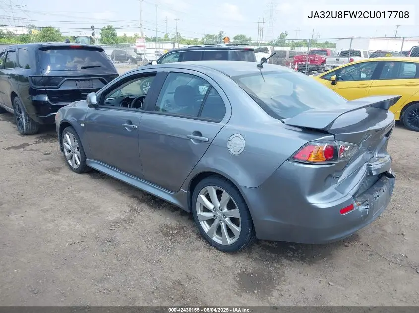 2012 Mitsubishi Lancer Gt VIN: JA32U8FW2CU017708 Lot: 42430155