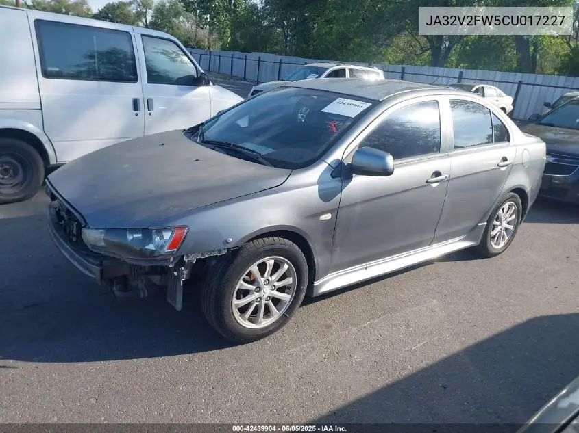 2012 Mitsubishi Lancer Se VIN: JA32V2FW5CU017227 Lot: 42439904