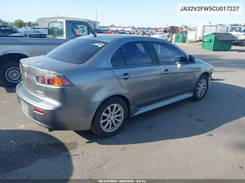 2012 Mitsubishi Lancer Se VIN: JA32V2FW5CU017227 Lot: 42439904