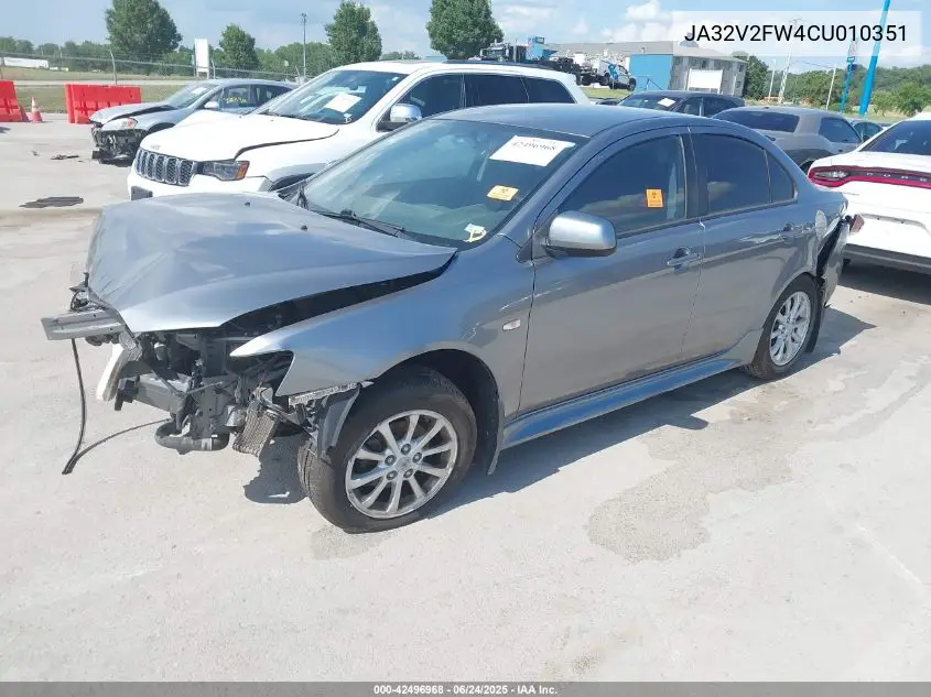 2012 Mitsubishi Lancer Se VIN: JA32V2FW4CU010351 Lot: 42496968