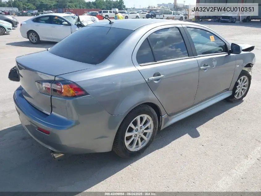 2012 Mitsubishi Lancer Se VIN: JA32V2FW4CU010351 Lot: 42496968