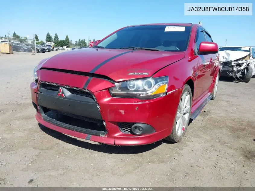 2012 Mitsubishi Lancer Gt VIN: JA32U8FW8CU014358 Lot: 42502795