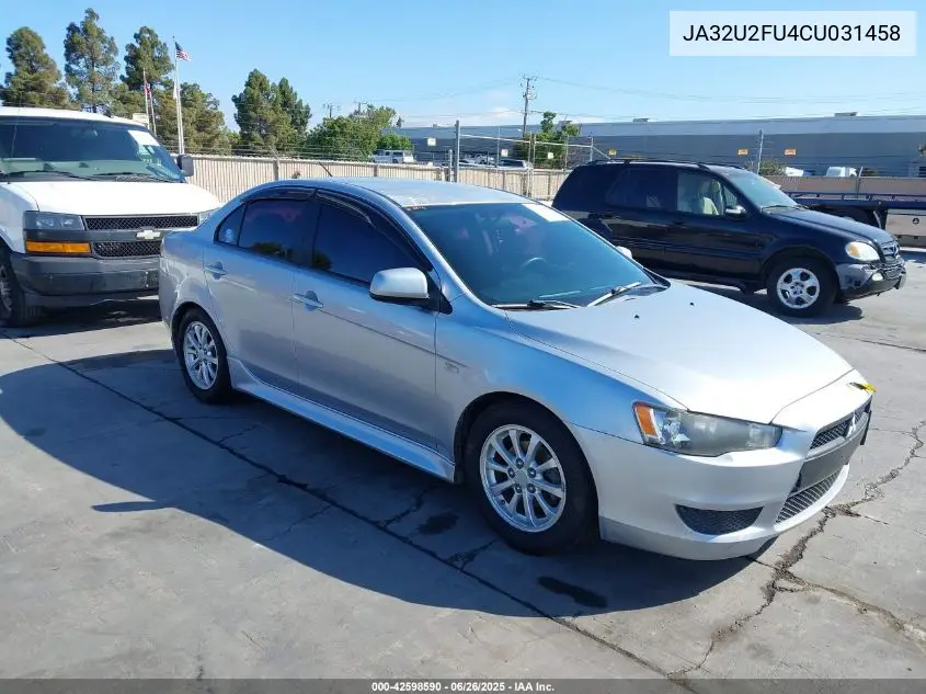 2012 Mitsubishi Lancer Es VIN: JA32U2FU4CU031458 Lot: 42598590