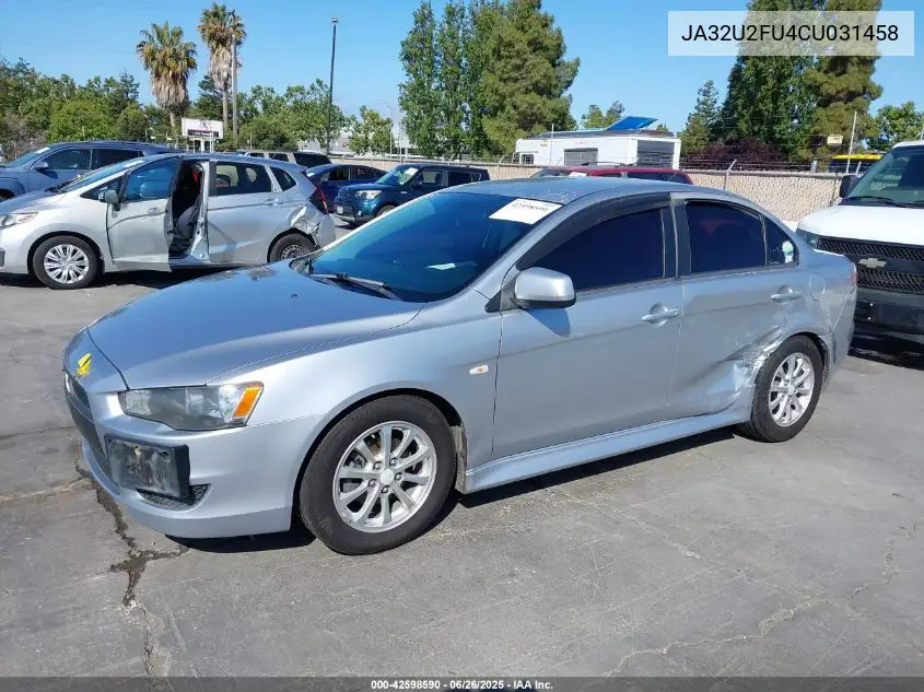 2012 Mitsubishi Lancer Es VIN: JA32U2FU4CU031458 Lot: 42598590