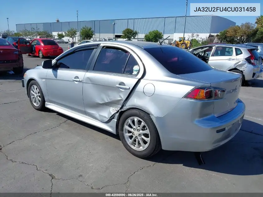 2012 Mitsubishi Lancer Es VIN: JA32U2FU4CU031458 Lot: 42598590