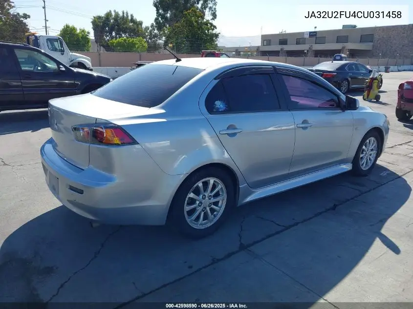 2012 Mitsubishi Lancer Es VIN: JA32U2FU4CU031458 Lot: 42598590