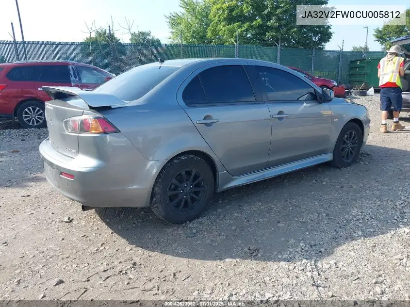 2012 Mitsubishi Lancer Se VIN: JA32V2FW0CU005812 Lot: 42623952