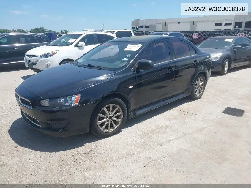 2012 Mitsubishi Lancer Se VIN: JA32V2FW3CU008378 Lot: 42811641