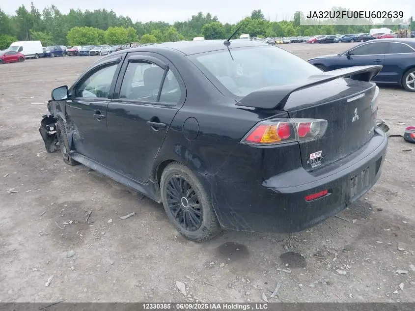 2014 Mitsubishi Lancer VIN: JA32U2FU0EU602639 Lot: 12330385