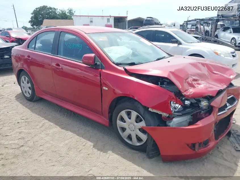 2014 Mitsubishi Lancer Es VIN: JA32U2FU3EU022687 Lot: 42689153