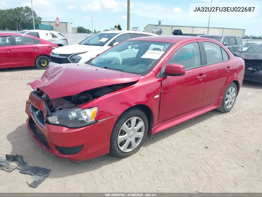 2014 Mitsubishi Lancer Es VIN: JA32U2FU3EU022687 Lot: 42689153