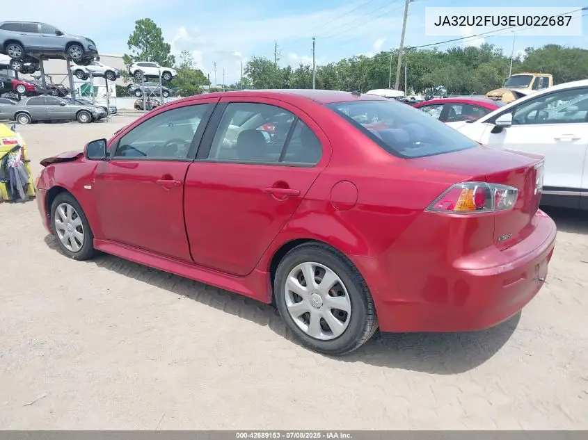 2014 Mitsubishi Lancer Es VIN: JA32U2FU3EU022687 Lot: 42689153