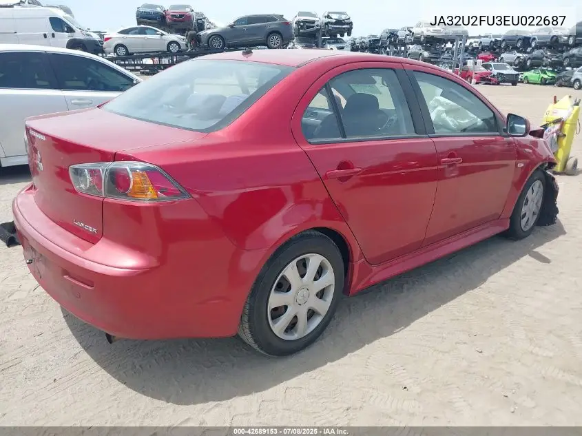 2014 Mitsubishi Lancer Es VIN: JA32U2FU3EU022687 Lot: 42689153